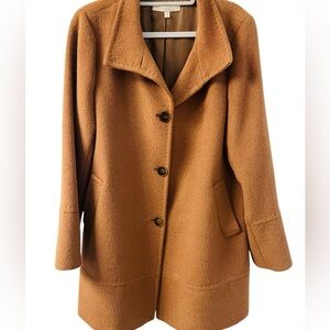 VTG Andean Alpaca  Wool Tan Car Coat Size 12